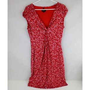 Laundry By Shelly Segal Los Angeles Red & White Gathered Dress Size 12